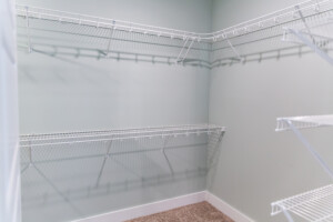 primary bedroom walk-in closet with wire shelving