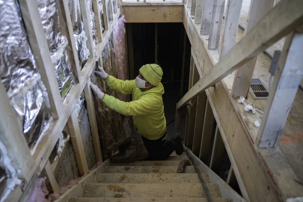 Edwards Mooney and Moses insulation installation on Tuesday, Feb. 23, 2021 in Pataskala, Ohio.